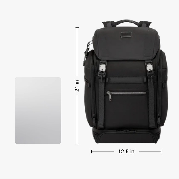 TUMI Alpha Bravo Expedition Flap Backpack - Black Onyx - Picture 7 of 8